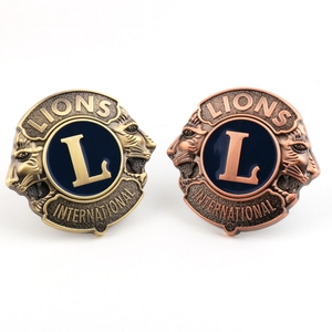 汽车中网标个性改车标装狮子会微章车头装饰车标金属中网标志车贴