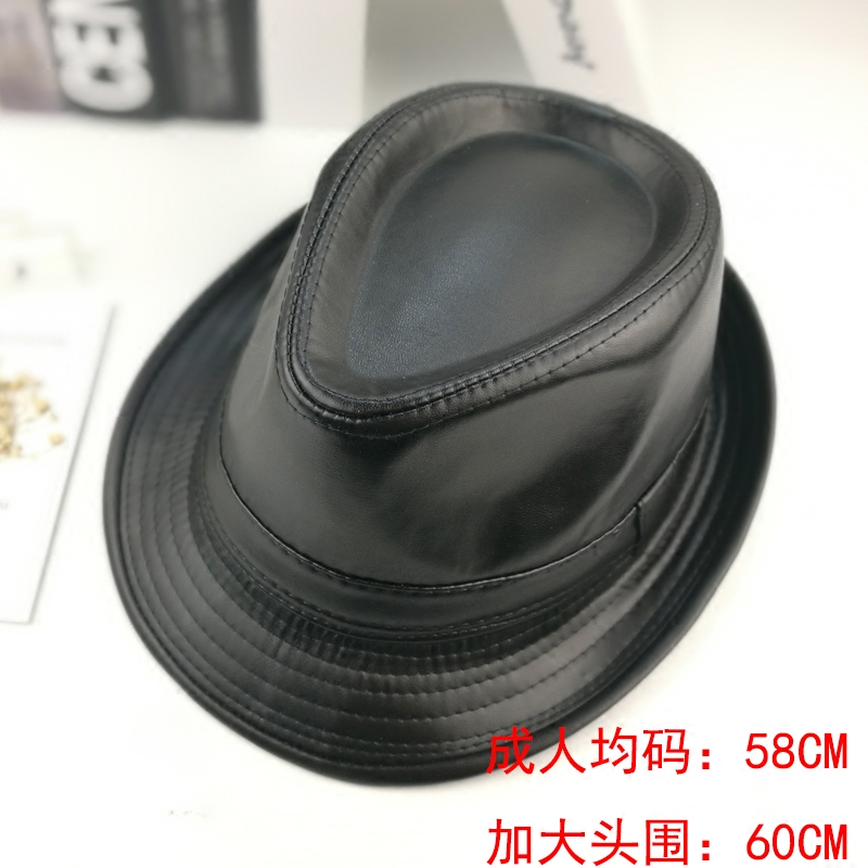 秋冬季皮革礼帽爵士帽 中老年防风帽 送长辈有款有型帽子