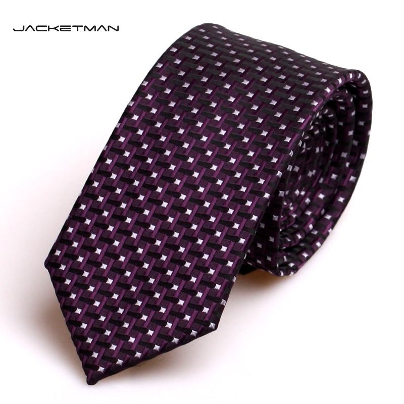 Jacketman领带男紫色韩版休闲商务正装6cm纯色领带英伦礼盒装