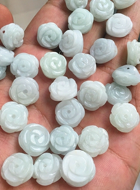 diy天然a货翡翠编织戒指小吊坠