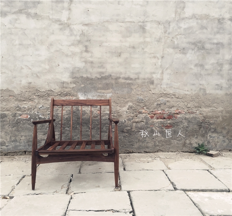 秋山匠人北欧中日式禅纯实木沙发