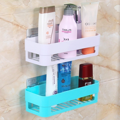 卫生间置物架壁挂浴室吸壁式厕所收纳架吸盘洗漱台免打孔用具用品