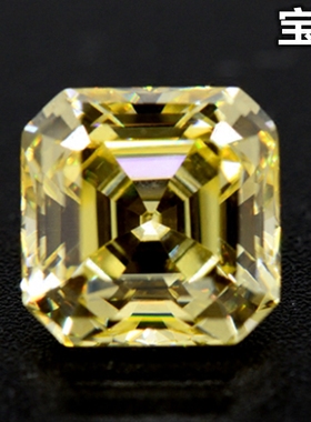 1克拉黄钻裸石淡黄色公主方锆石裸钻戒指戒面宝石耳钉主石粉钻diy