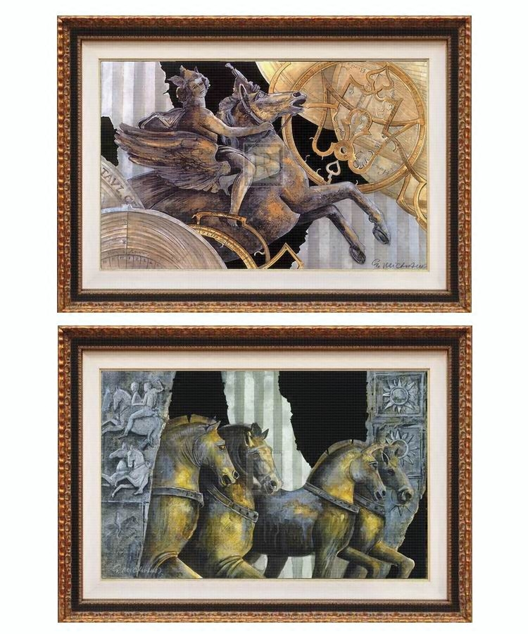 授权纯进口原版画芯美式家具客厅玄关马装饰画 古罗马的精神