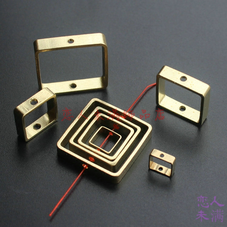 黄铜毛坯 上下直孔方框 8-12-15-20 *1*4mm正方形框  diy饰品配件