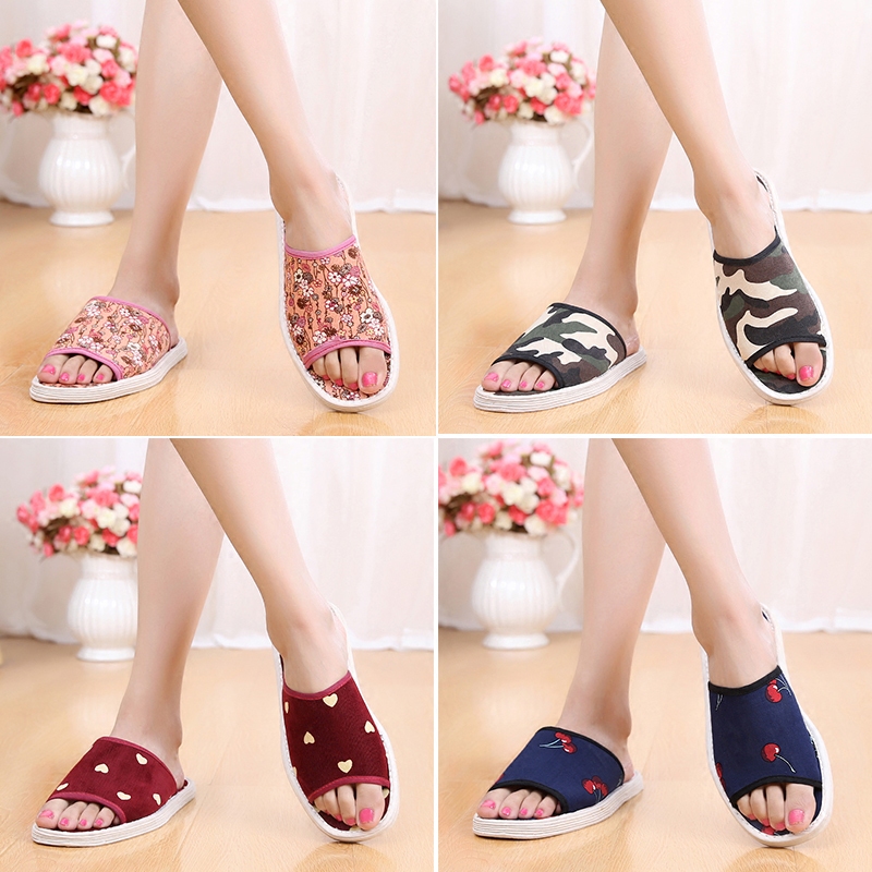 春秋季平底月子鞋纯手工千层底布鞋女民族风复古传统居家地板拖鞋