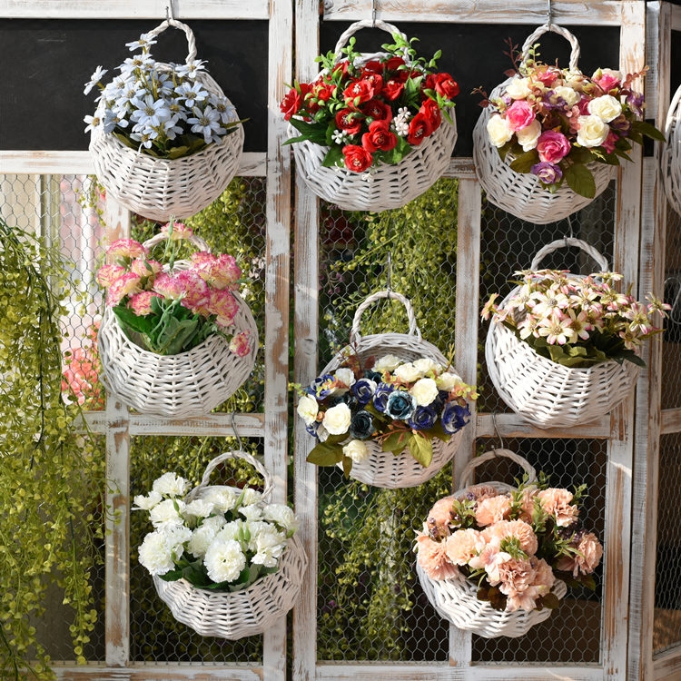 仿真花篮壁挂墙面装饰阳台客厅