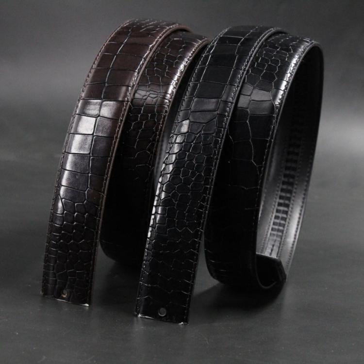 爆裂纹无头男士真皮自动扣