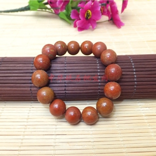 天然山东泗滨富贵红砭石手链5A级砭石手串保健防辐射男女情侣款