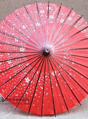 红色樱花工艺日本油纸伞动漫cos伞中秋国庆日式餐厅店铺装饰装修