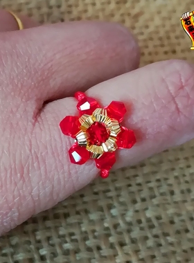 本命年红绳串珠戒指DIY材料包