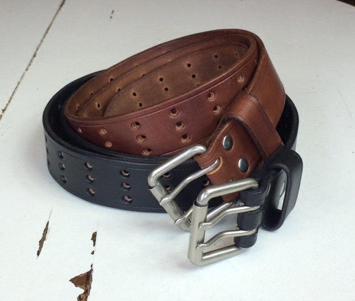 Buckle㊣美国代购 手作迷人简约针扣优质棕色全粒面皮革腰带皮带
