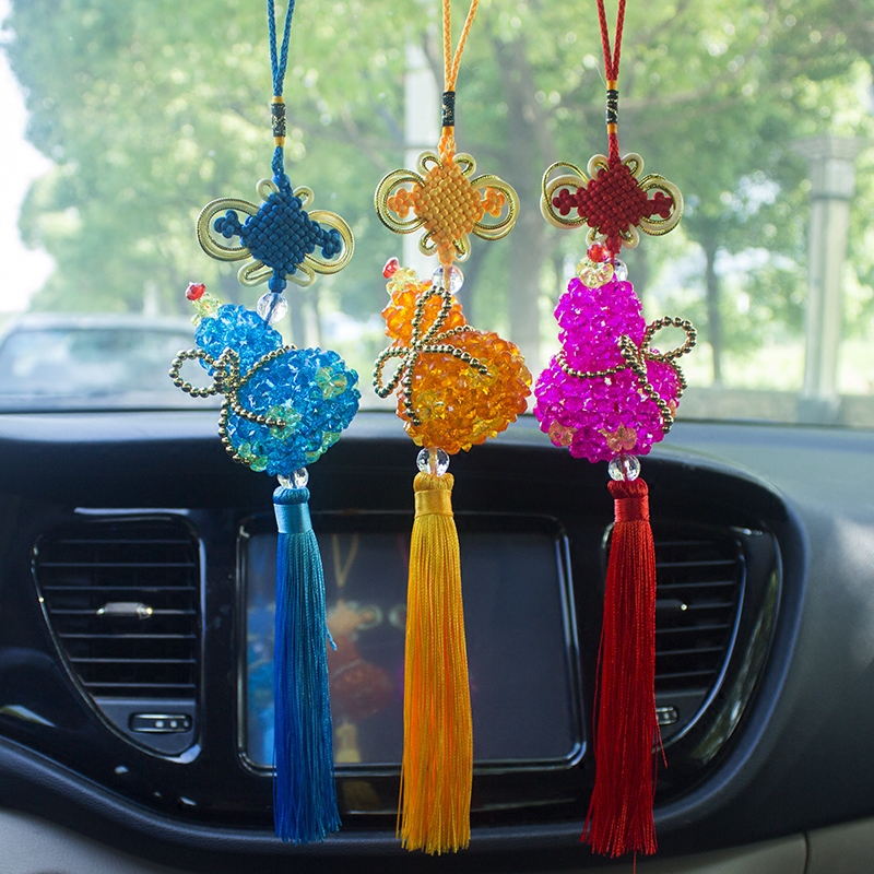 手工串珠成品汽车挂件招财中国结