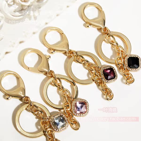 diy钥匙扣配件包挂浅金色镶钻