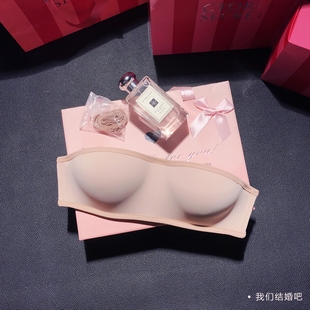 无带文胸 大牌文胸 聚拢 防滑无肩带内衣 透气 夏季 无钢圈薄款 新款