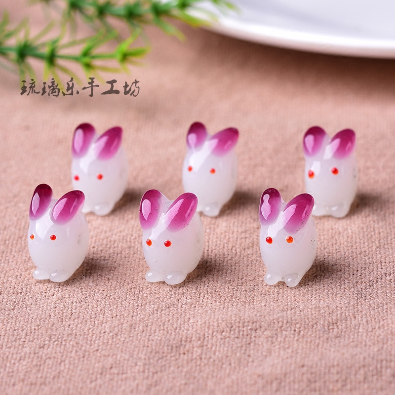 diy日式琉璃兔子编制手串散珠图片