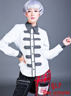 ╋魔叹╋ GLP 日系视觉朋克英伦学院风中性长袖衬衣 两色选 71336