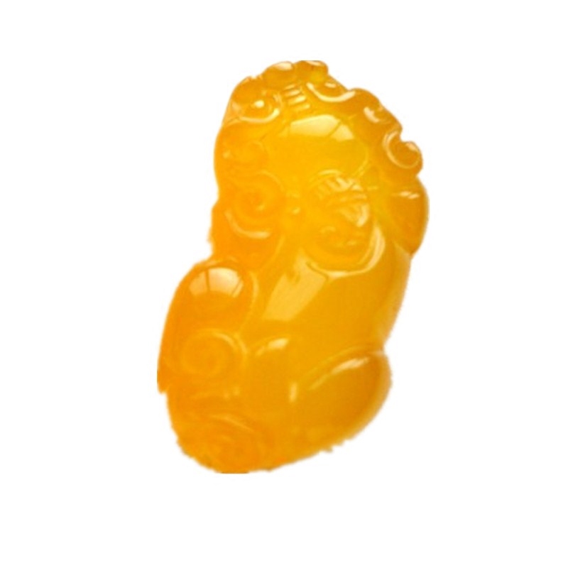 天然黄玛瑙貔貅吊坠黄水晶貔貅黄玉髓貔貅玉坠挂件饰品男女