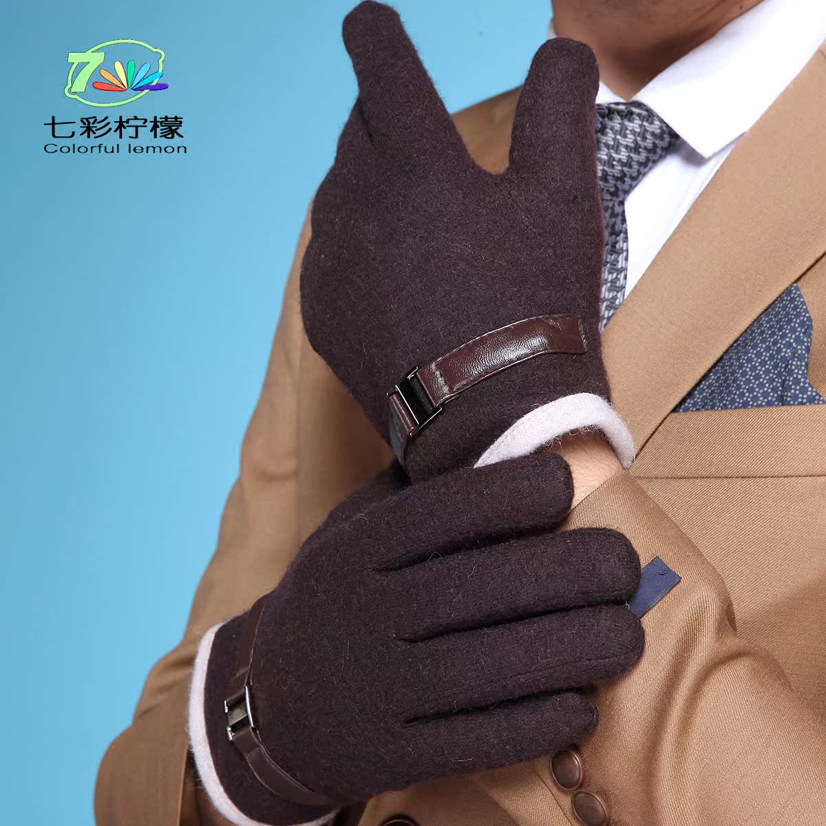 Gants pour homme      en Laine Cachemire - Ref 2782687 Image 3