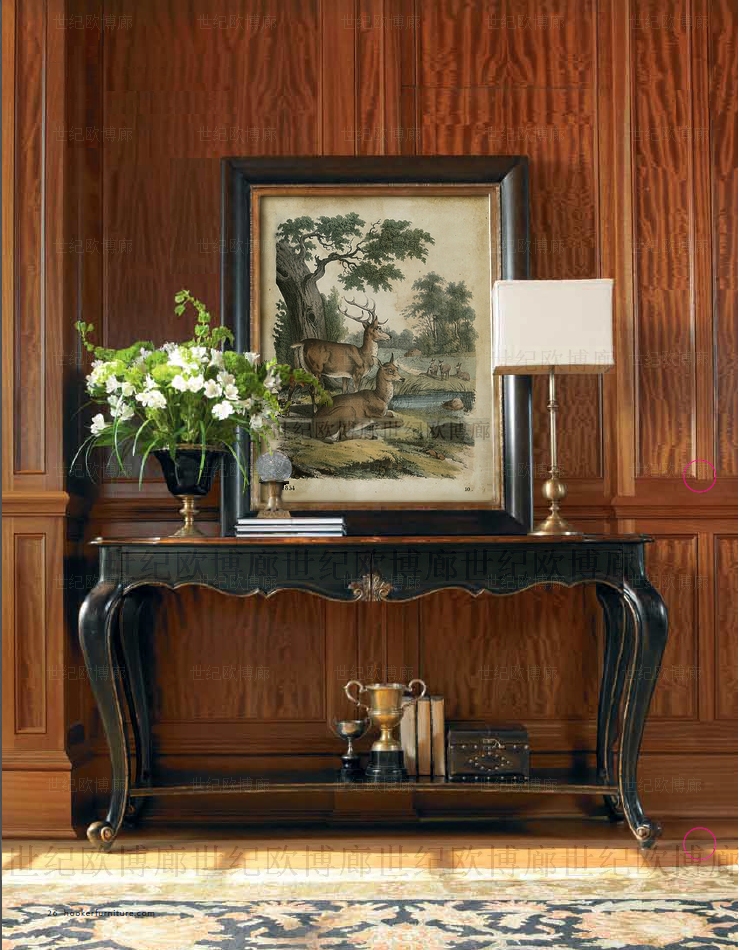 纯进口高端艺术版画芯美式玄关壁炉财路鹿装饰画 如鹿切慕溪水