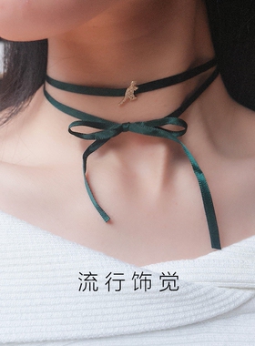 小恐龙锆石微镶日韩风配饰项链