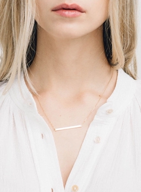 新品14k包金手工制作横牌项链