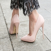 女2025新款 浅口单鞋 少女夏季 性感水台高跟鞋 细跟尖头超高跟12 5cm