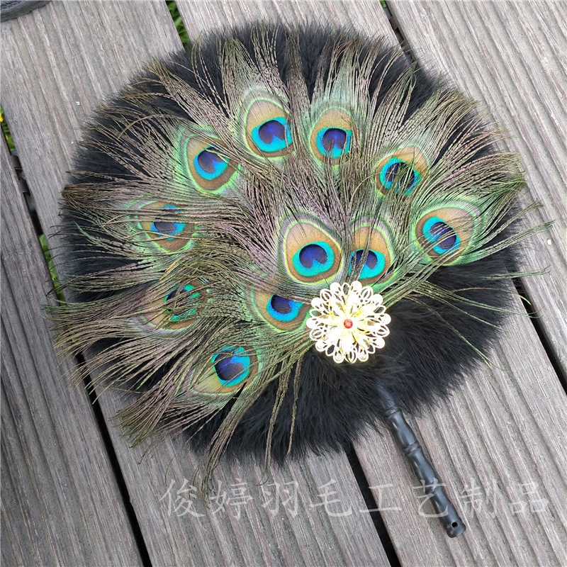 孔雀羽毛圆扇子汉式婚礼手持圆扇舞台表演扇剧组拍摄道具羽毛圆扇,家居饰品,工艺扇/团扇/喜扇/折扇,淘宝优惠券,粉丝福利购,淘宝优惠卷