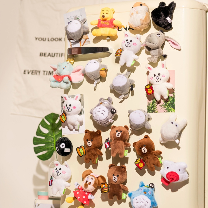JAPANESE CARTOON ANIME PLUSH TOY REFRIGERATOR STICKERS CREATIVE REFRIGERATOR DOOR ANTI-COLLISION MAGNETIC STICKERS PERSONALIZED PENDANT JEWELRY