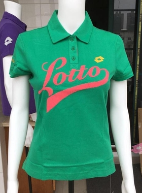 LOTTO 乐途 女子 经典logo系列 裂纹胶印文化短袖POLO EOLE062-4