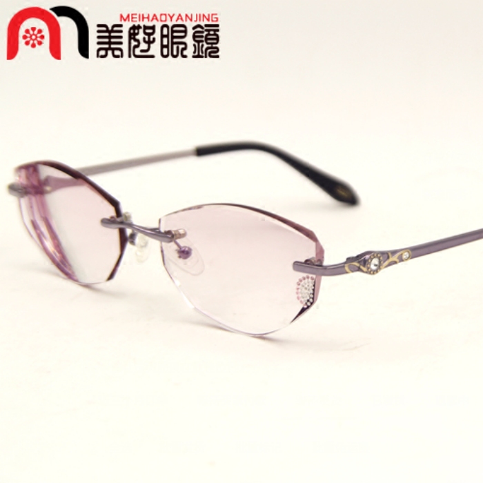 魅影韩国无框切边镶钻近视眼镜