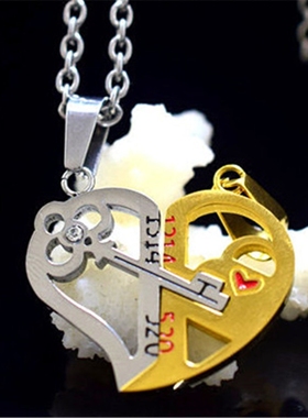 钥匙锁情侣学生礼物项链