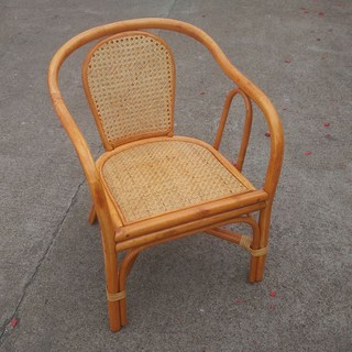 小真藤椅靠背托腰品茶椅子大气单人休闲夏季阳台透气乘凉印尼藤椅