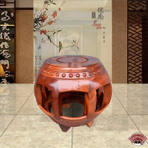 新款缅甸花梨木鼓凳换鞋凳中式仿古矮凳子绣墩实木红木小凳子圆凳