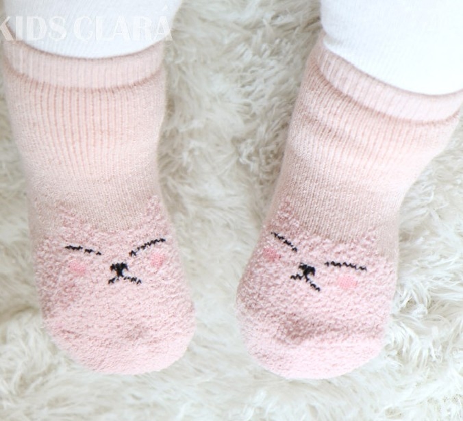 韩国进口珊瑚绒婴儿童袜子男女宝宝秋冬加厚保暖短袜船袜芭蕾袜