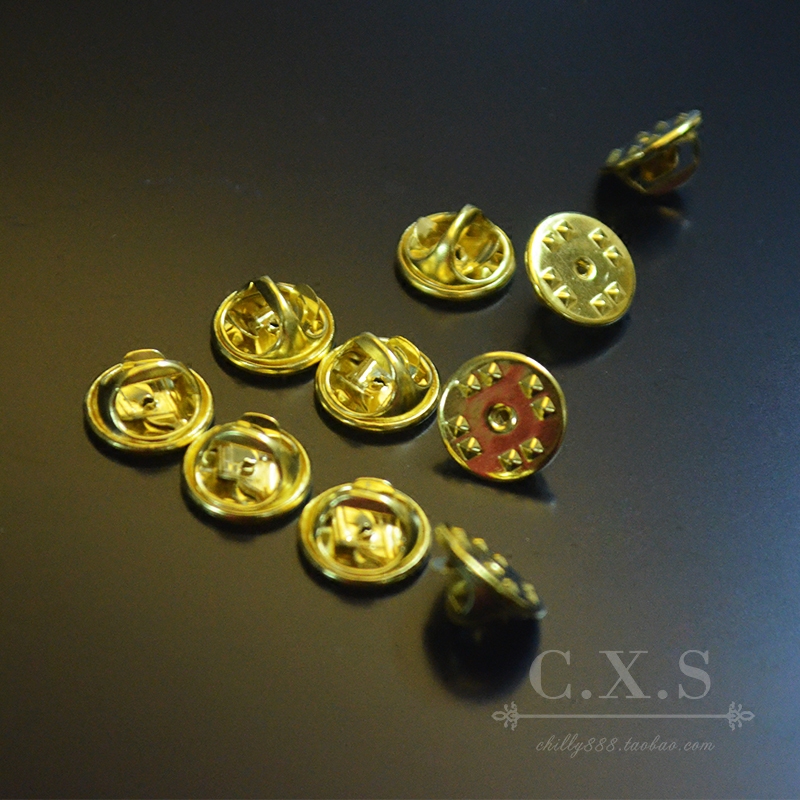 通用型铜卡扣 领针后面的扣子底座 diy短针胸针备用扣背扣蝴蝶扣