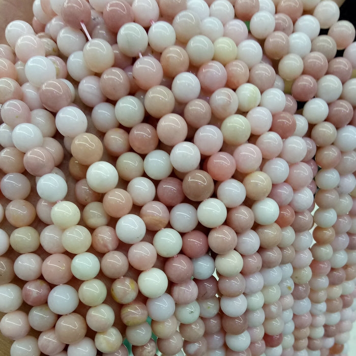 无优化秘鲁天然粉欧泊散珠6-12mm diy澳宝串珠手作材料 娇嫩柔美