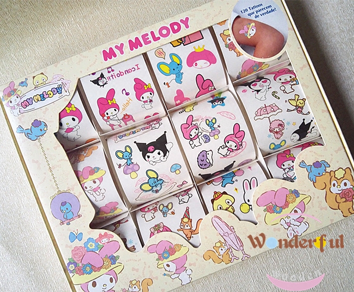 全国包邮】儿童卡通动漫盒装纹身贴纸melody麦乐迪防水防汗贴画