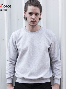 Ares＆Force2016秋冬新款男装大码卫衣 韩版T恤长袖 肥佬圆领外套