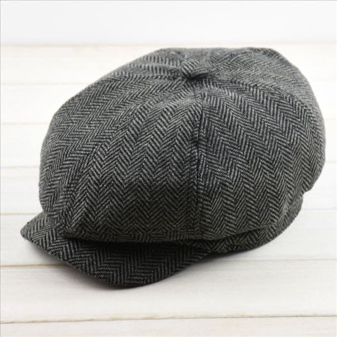 秋季精品条纹英伦风时尚潮流男帽
