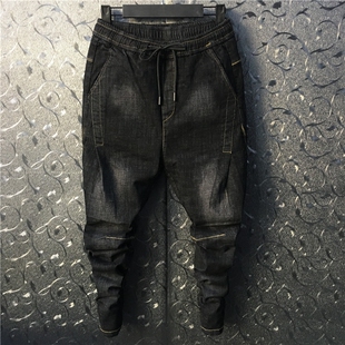 韩版 小脚裤 束口铅笔裤 春季 男 精神小伙哈伦牛仔裤 长裤 社会青年修身