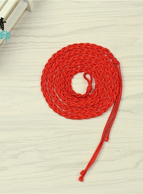 红色服饰腰链复古手工编织腰带超长手链手绳红绳腰饰