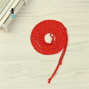 红色服饰腰链复古手工编织腰带超长手链手绳红绳腰饰