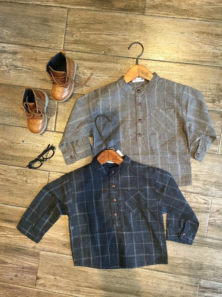 Chemise enfant à manche longue en lin - Ref 2083061 Image 1