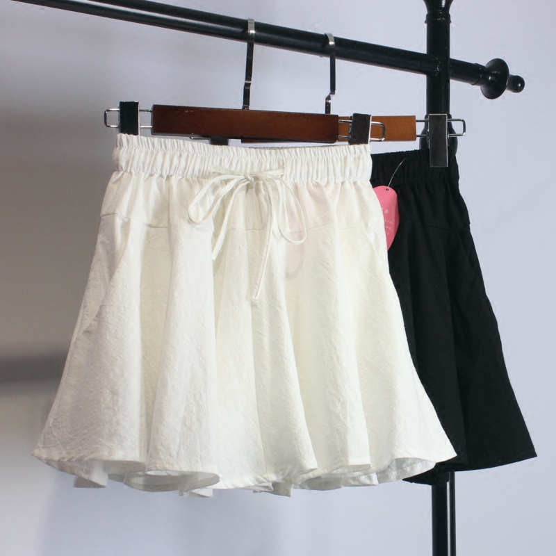 棉麻学生韩版A字蓬蓬文艺半身裙