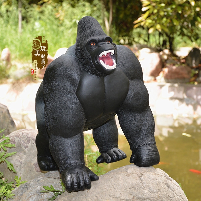 大号金刚人猿金刚黑猩猩大猩猩猿猴软胶耐摔玩具摆件