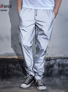 Ares＆Force欧美潮男3m反光裤 嘻哈宽松大码慢跑小脚 JoggerPants