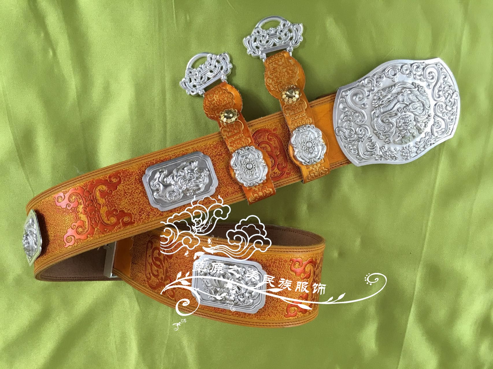 腰带男士可调节合金压花民族风