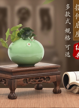 木雕长方形底座木质佛像茶壶石头