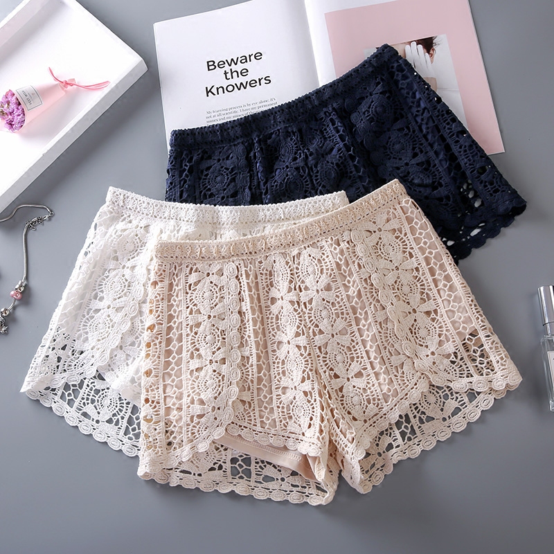 蕾絲短褲外穿打底褲女夏韓版花邊保險褲高腰薄款白色防走光安全褲在類目 女裝/女士精品, 褲子, 打底褲中 - 來自Buy2taobao.com提供專業的淘寶代購服務